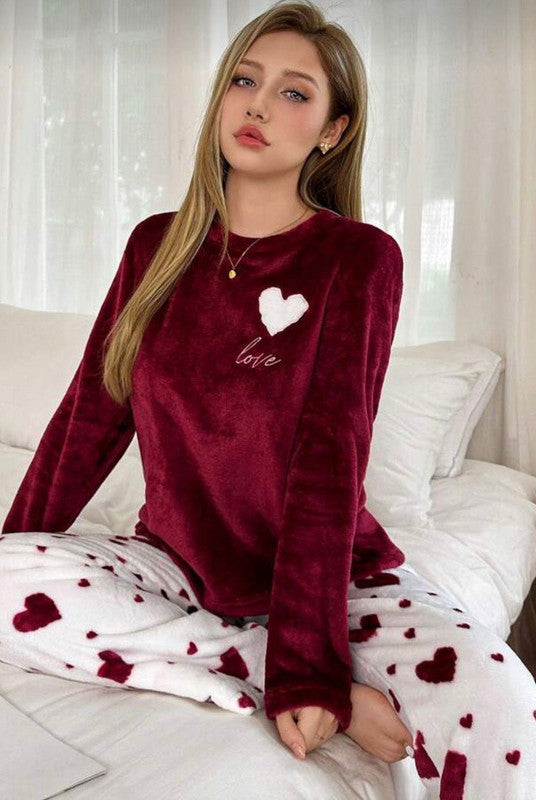 franela corazones blanco con rojo