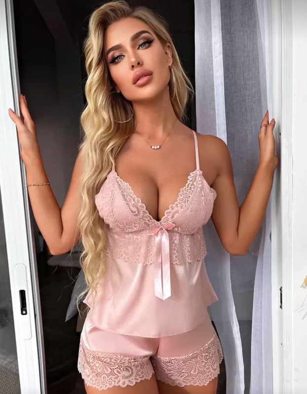 CONJUNTO ROSA BORDADO